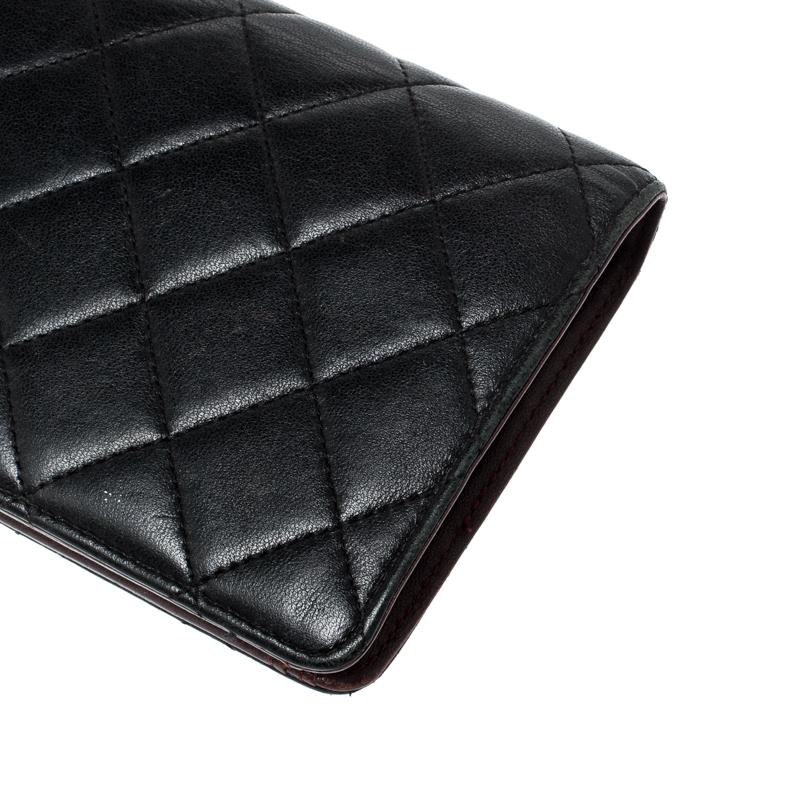 Chanel Black Quilted Leather CC Bifold Long Wallet 8