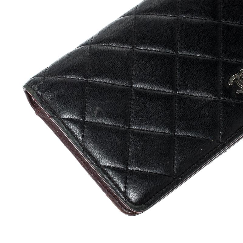 Chanel Black Quilted Leather CC Bifold Long Wallet 9