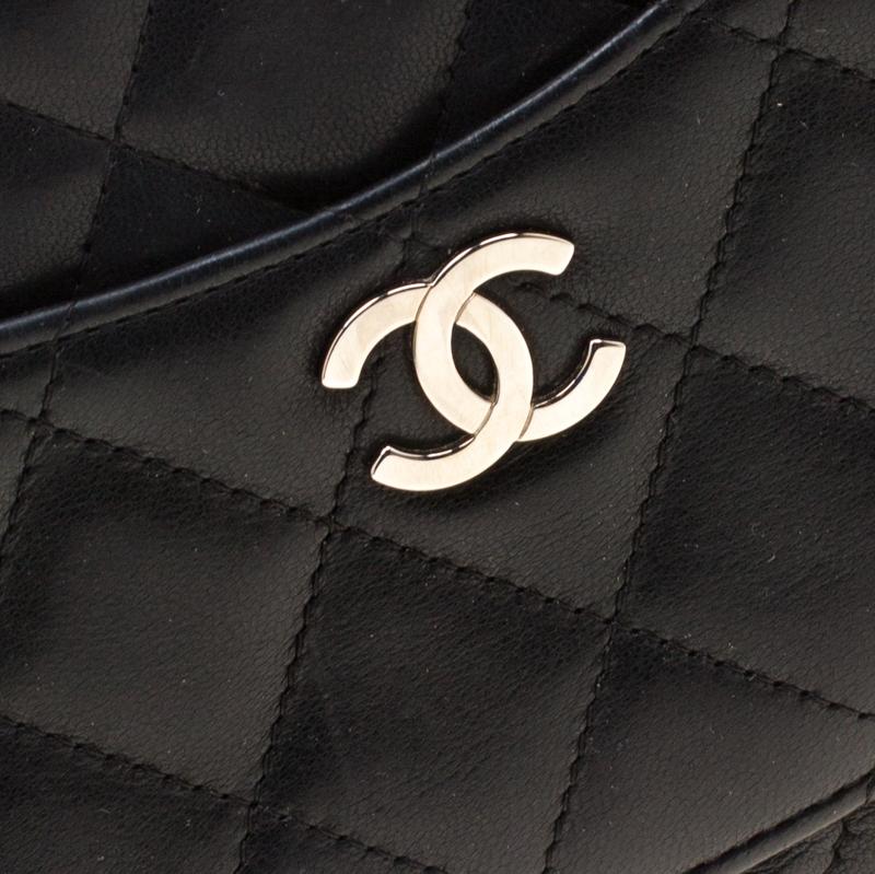 Chanel Black Quilted Leather CC Classic Camera Bag 4