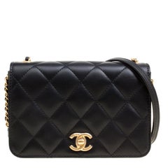 Chanel Black Quilted Leather CC Flap Crossbody Bag