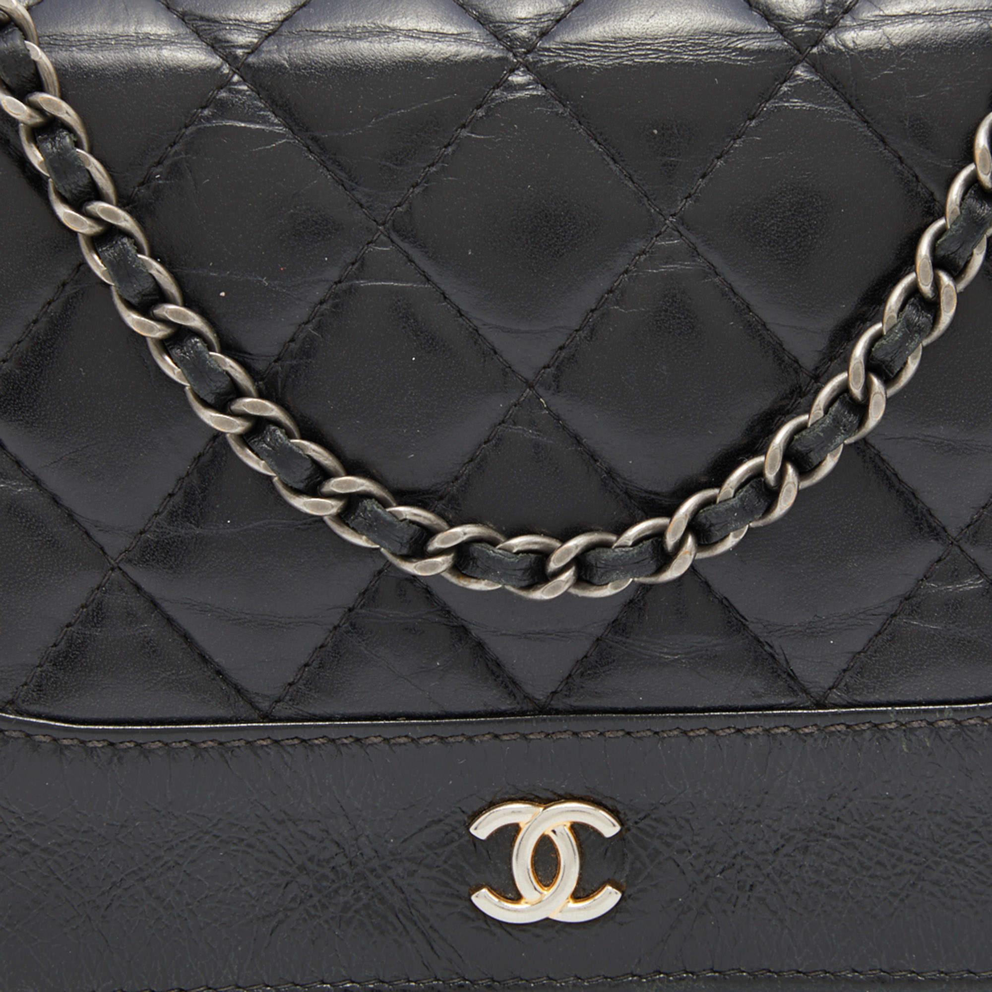 Chanel Black Quilted Leather CC Gabrielle Wallet On Chain 7