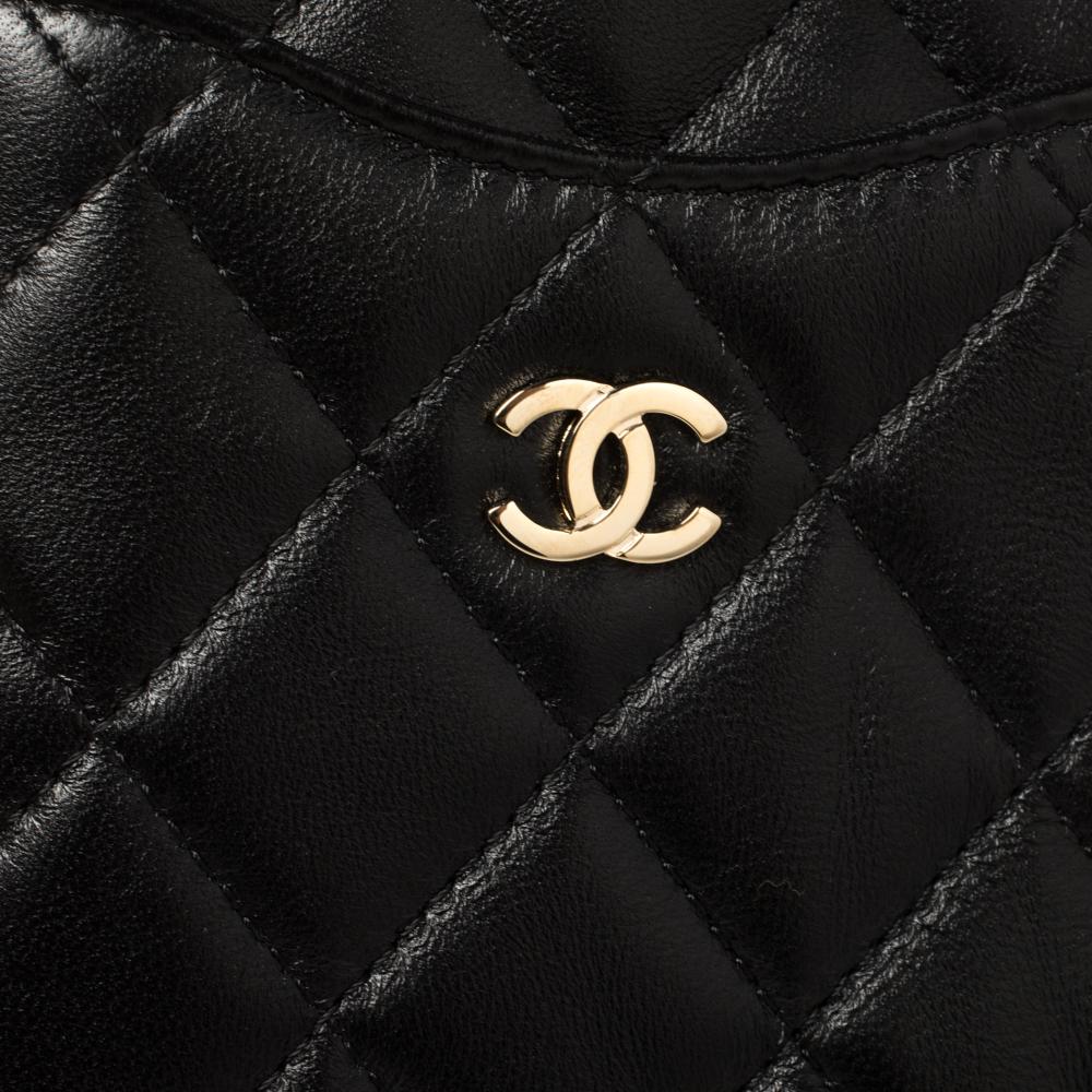 Chanel Black Quilted Leather CC Multi Functional Zip Pouch 1