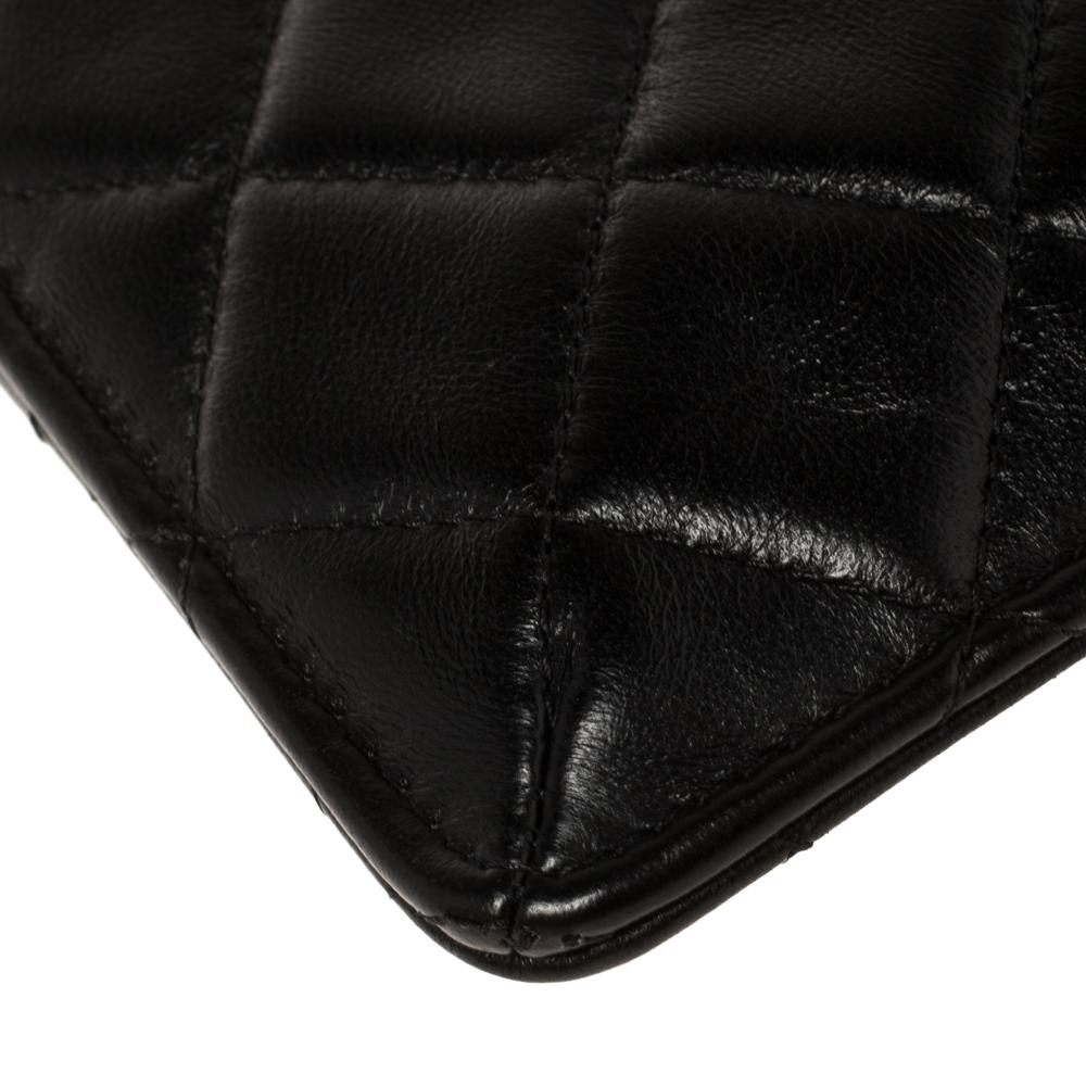 Chanel Black Quilted Leather CC Multi Functional Zip Pouch 2