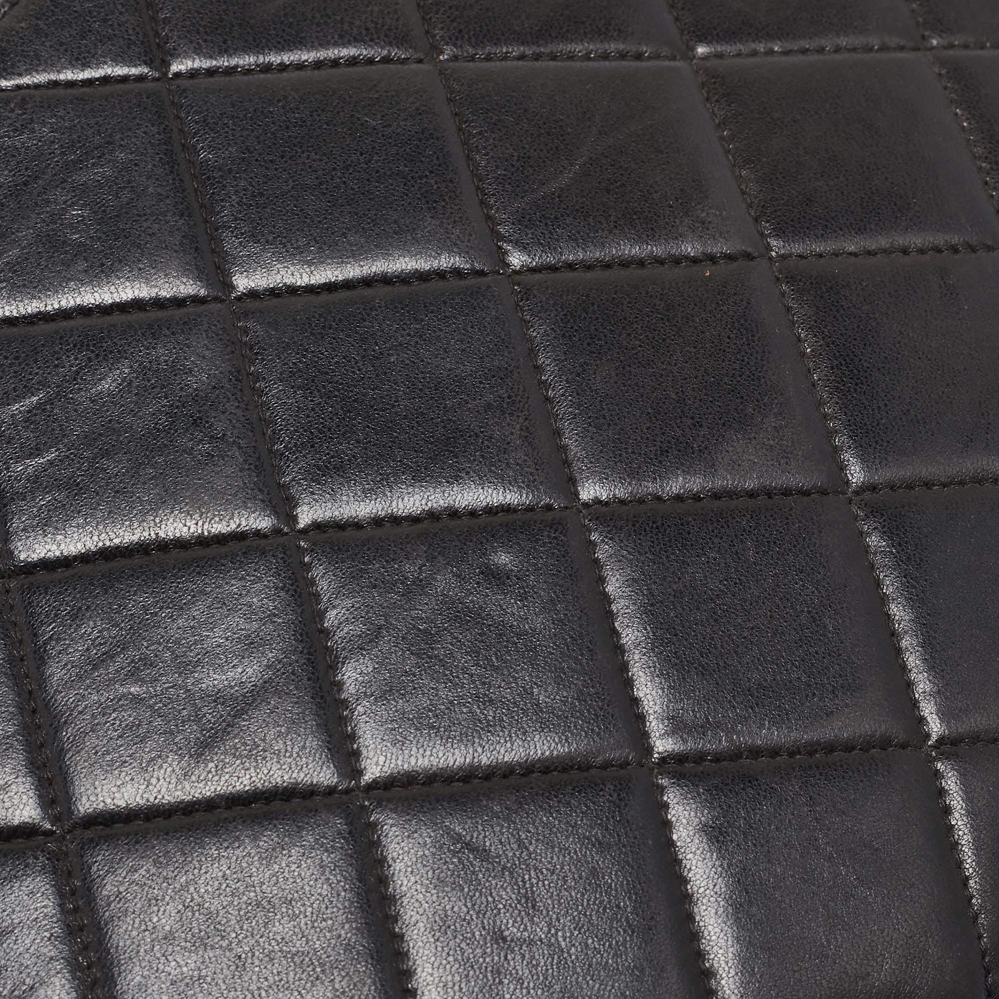 Chanel Black Quilted Leather CC Square Flap Chain Bag 2