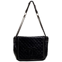 Chanel Black Quilted Leather CC Timeless Accordion Bag