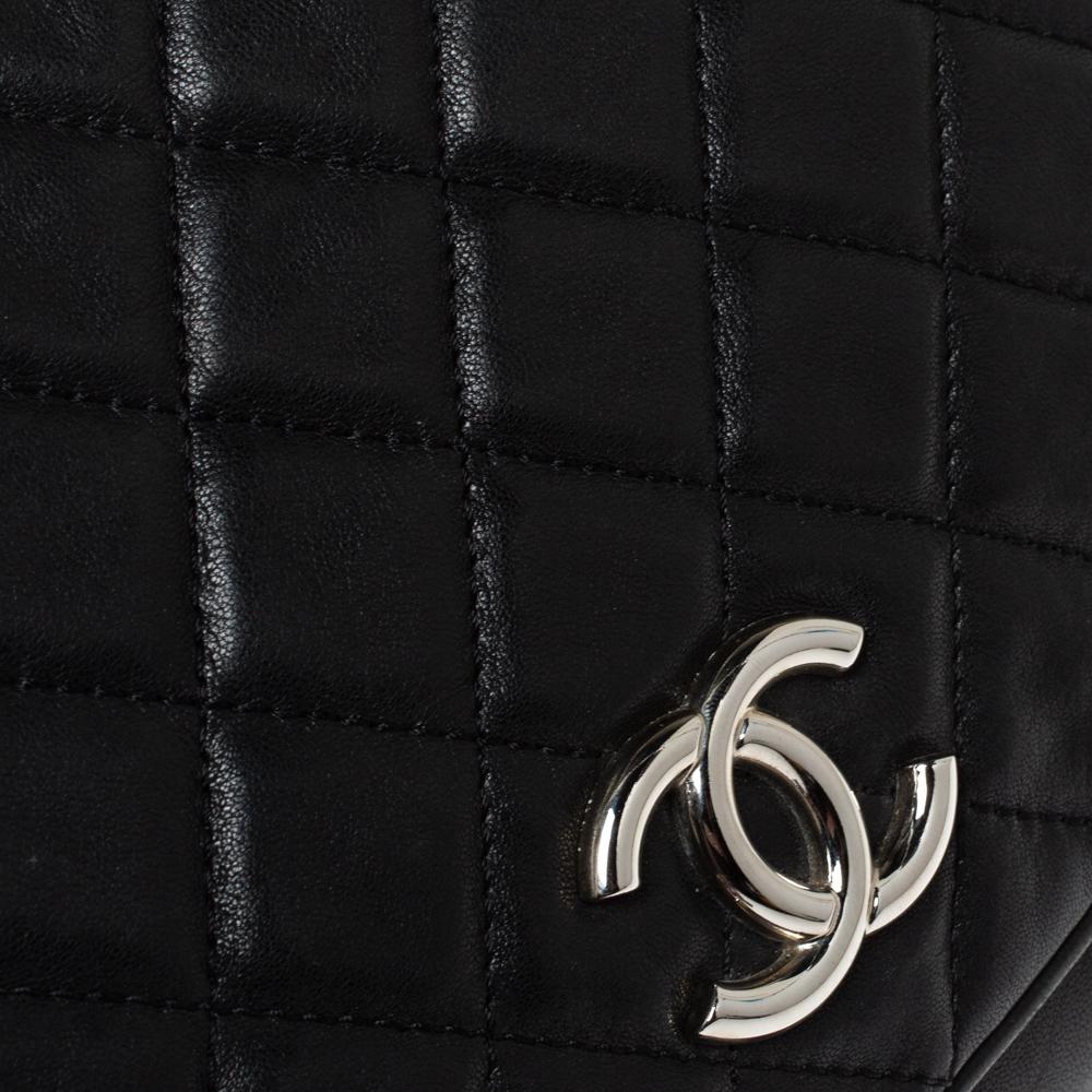 Chanel Black Quilted Leather Chain Around Accordion Flap Bag 7