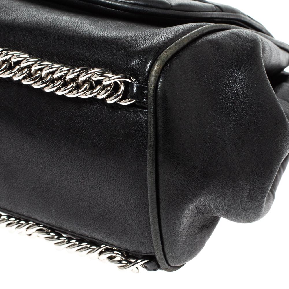 Chanel Black Quilted Leather Chain Around Accordion Flap Bag 2