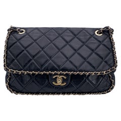 Chanel Black Quilted Leather Chain Around Shoulder Bag