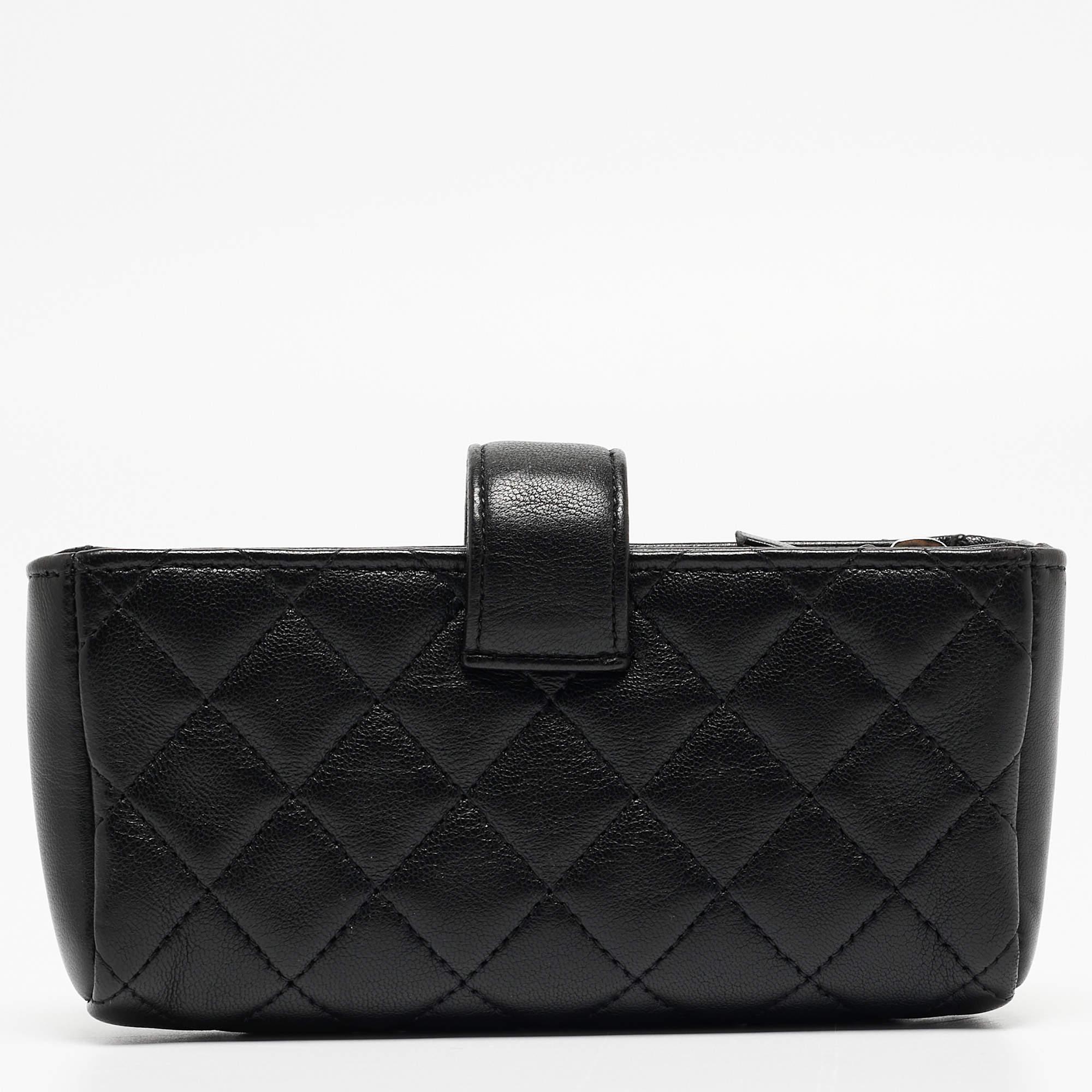 Why just stop at owning a Chanel bag when you can also carry your phone in a lovely leather pouch with the brand's signature quilt! This creation from Chanel is truly one tech accessory you will love to flaunt. It has a CC-adorned flap that reveals