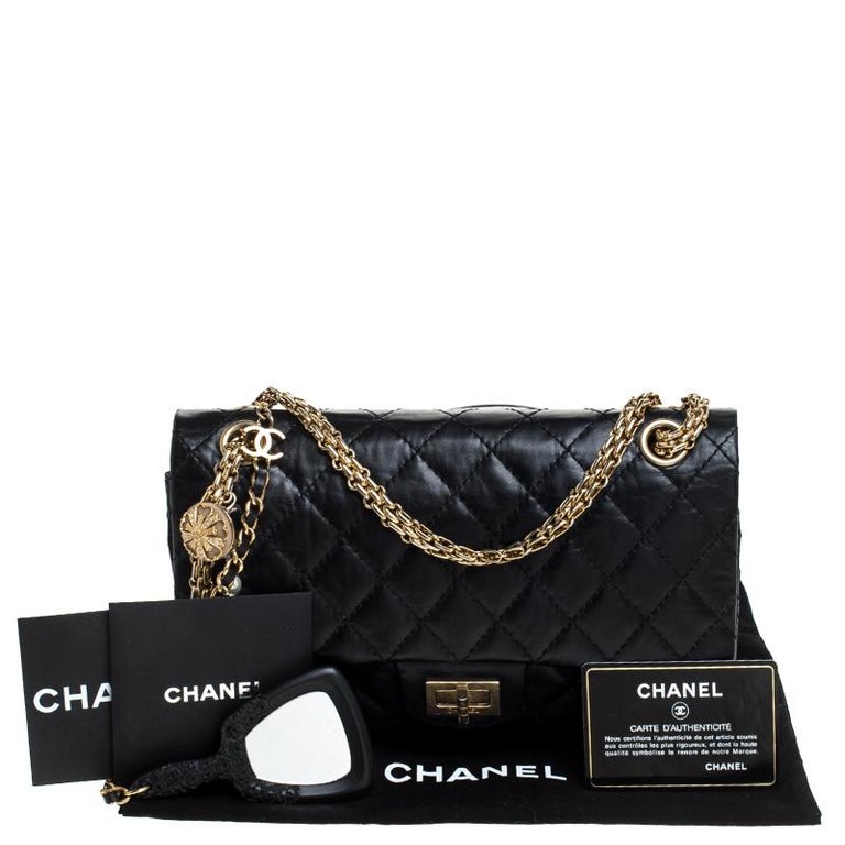 Chanel Black Quilted Leather Classic 2.55 Reissue Double Flap