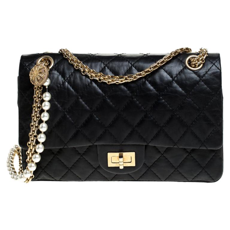 Chanel Black Quilted Leather Classic 2.55 Reissue Double Flap