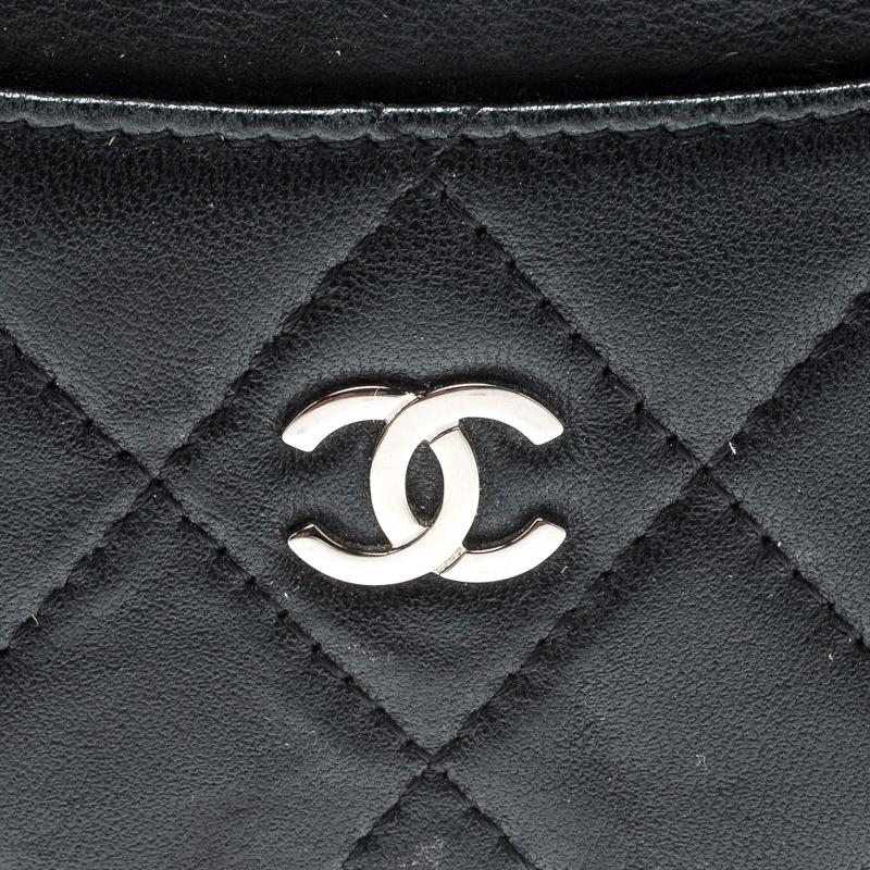 Chanel Black Quilted Leather Classic Card Holder 4