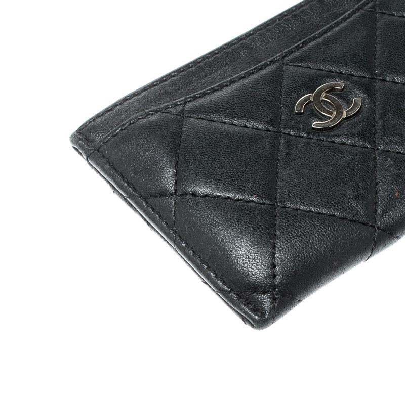 Chanel Black Quilted Leather Classic Card Holder 1