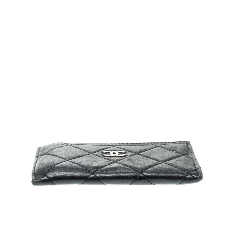 Chanel Black Quilted Leather Classic Card Holder 2