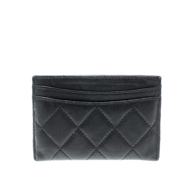 Chanel Black Quilted Leather Classic Card Holder 3