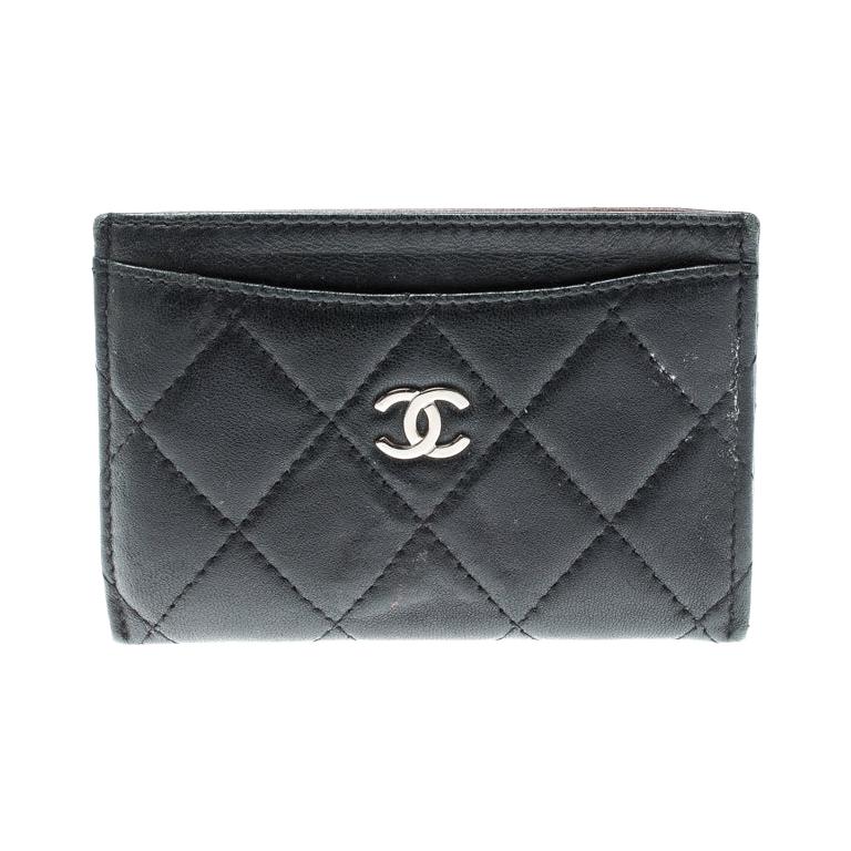 Chanel Black Quilted Leather Classic Card Holder