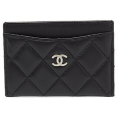 Chanel Black Quilted Leather Classic Card Holder