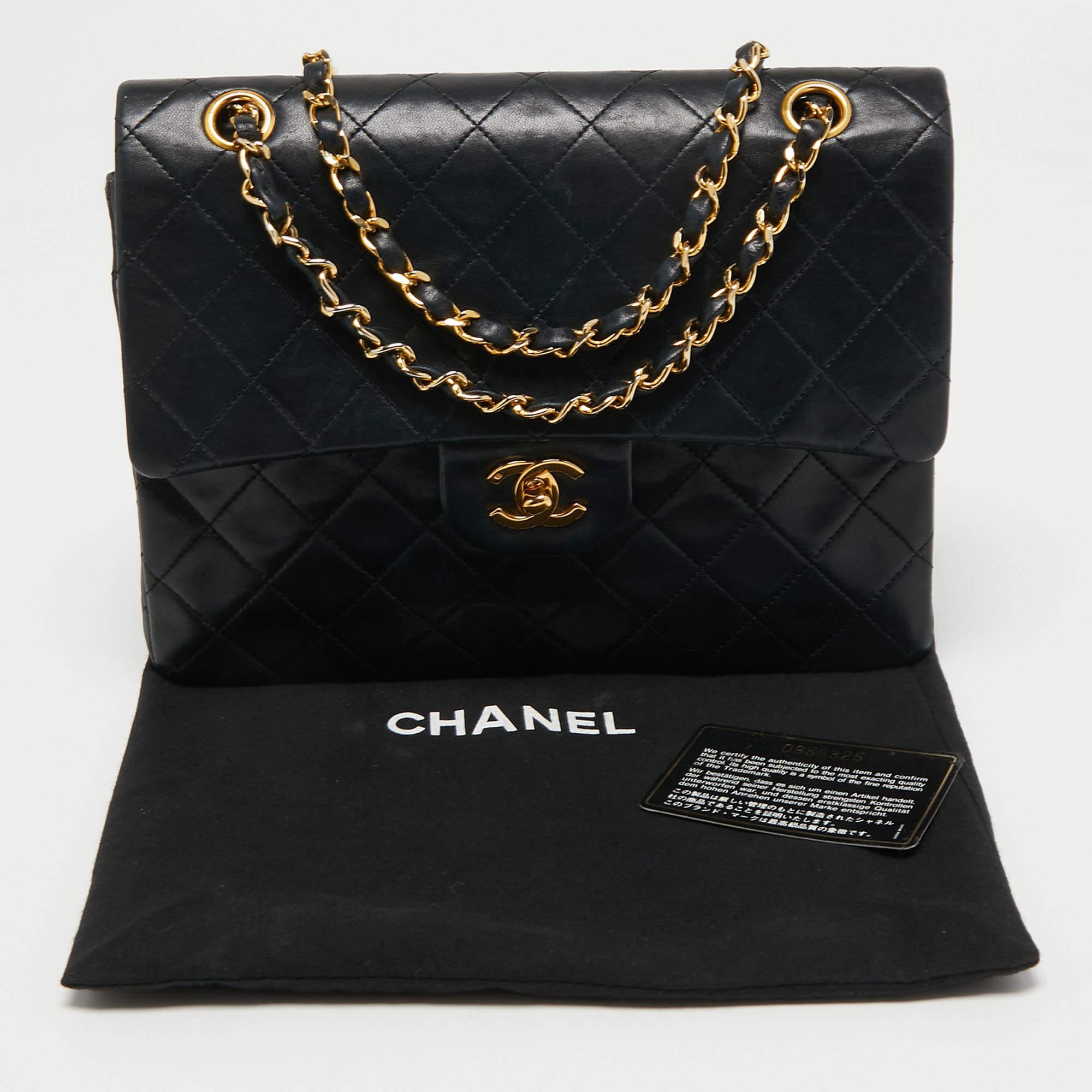 Chanel Black Quilted Leather Classic Double Flap Bag 9