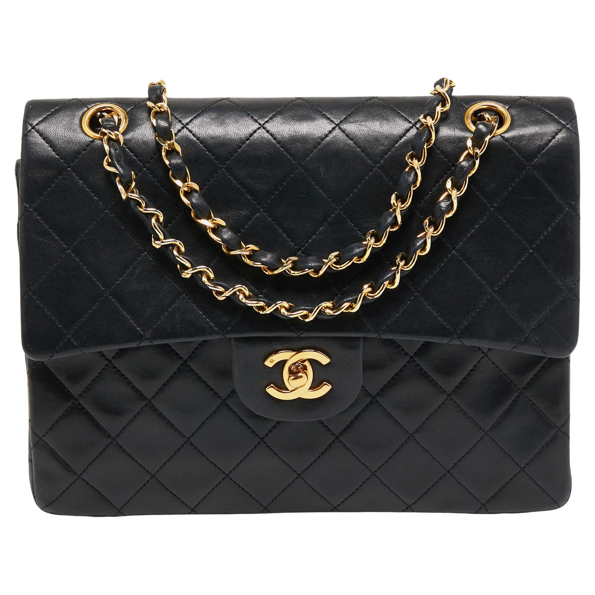 Chanel Black Quilted Leather Classic Double Flap Bag