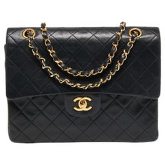 Chanel Black Quilted Leather Classic Double Flap Bag