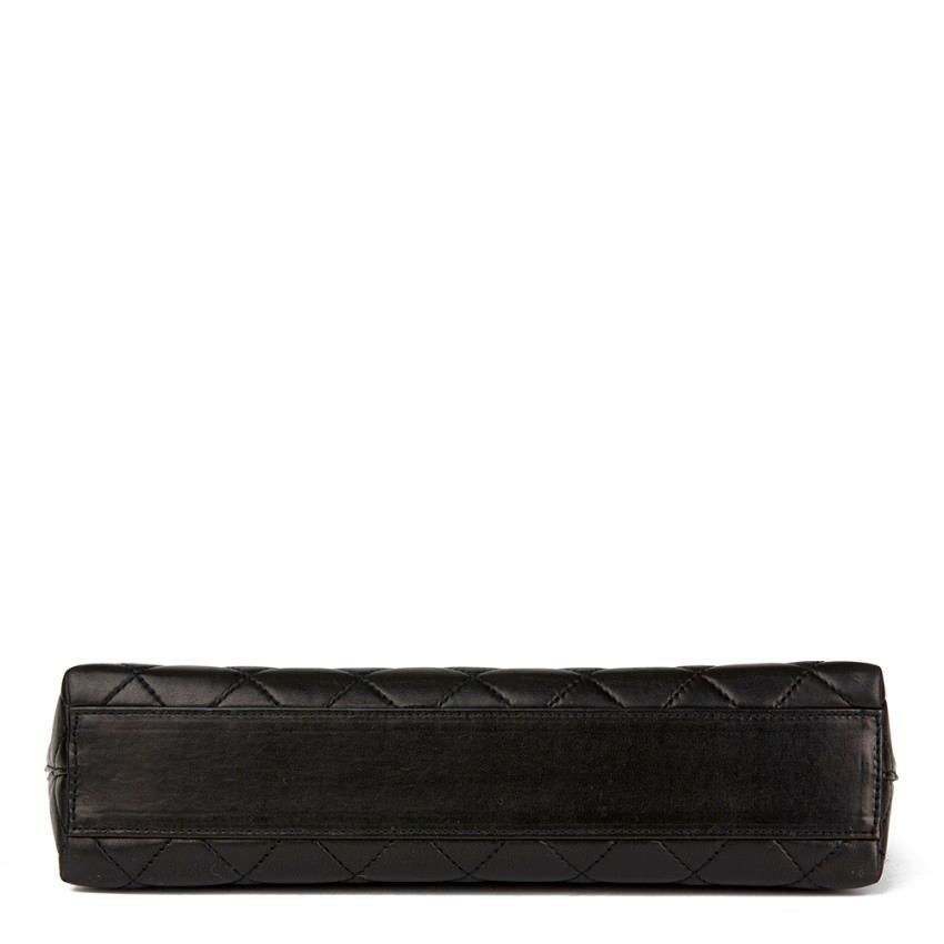 Women's  Chanel Black Quilted-Leather Classic Shoulder Bag For Sale