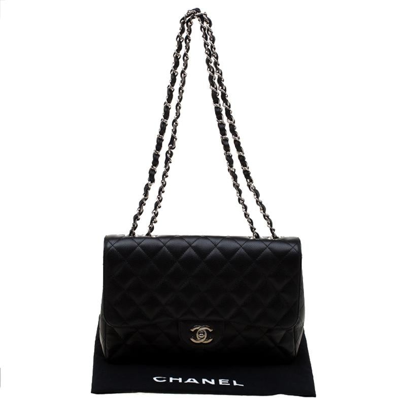 Chanel Black Quilted Leather Classic Single Flap Bag 6
