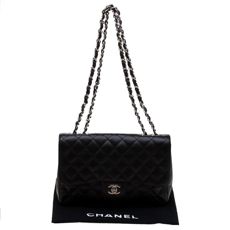 Chanel Black Quilted Leather Classic Single Flap Bag 8