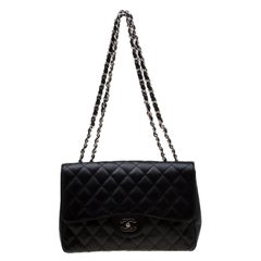 Chanel Black Quilted Leather Classic Single Flap Bag