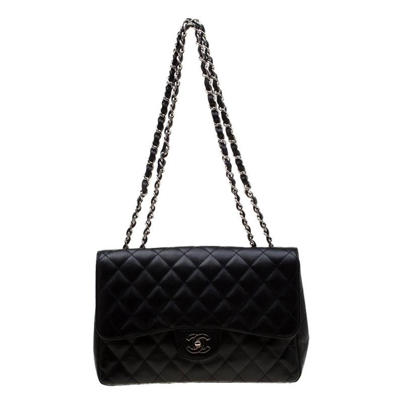 Chanel Black Quilted Leather Classic Single Flap Bag