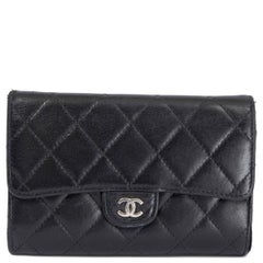 CHANEL black quilted leather CLASSIC Wallet
