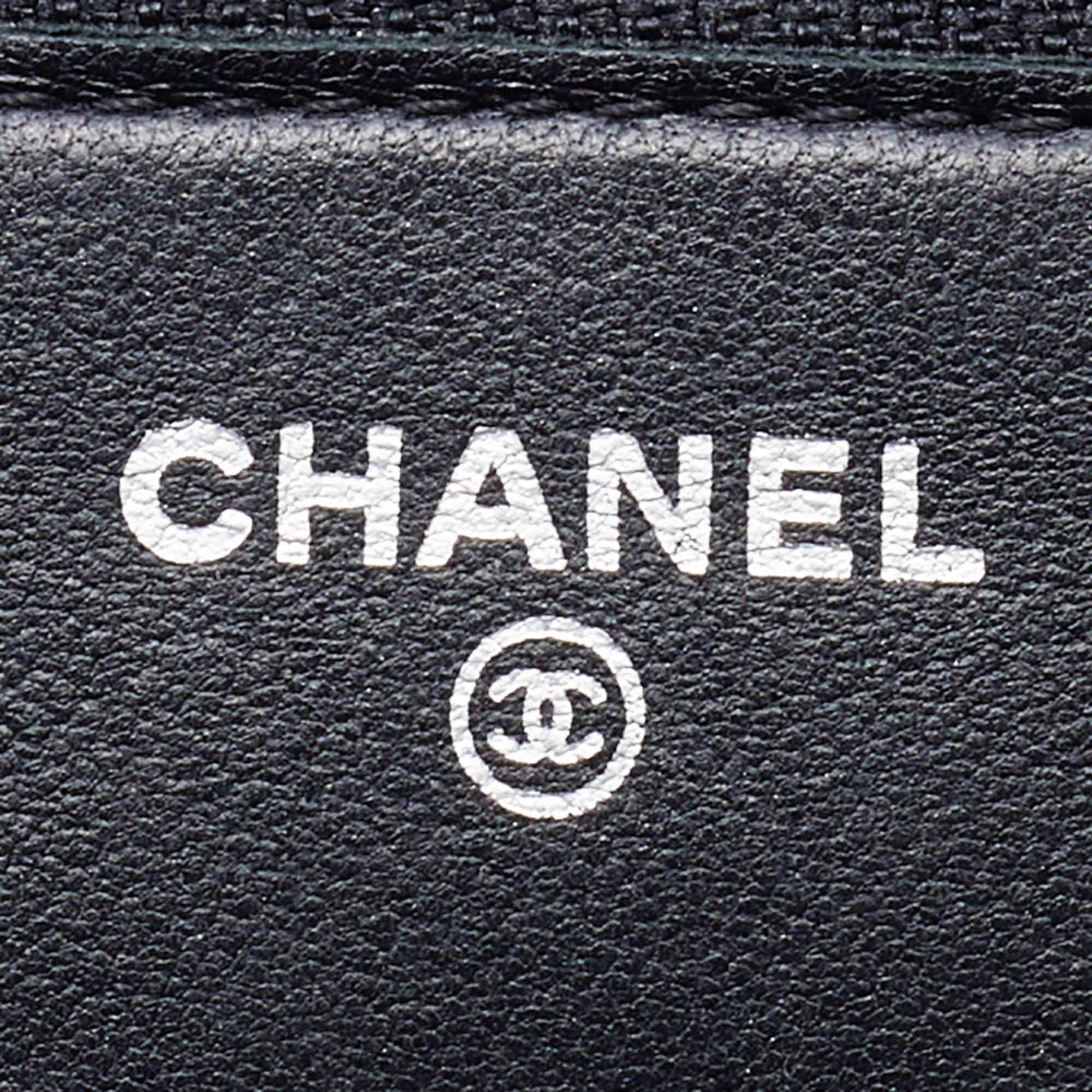 Chanel Black Quilted Leather Classic Wallet on Chain 2