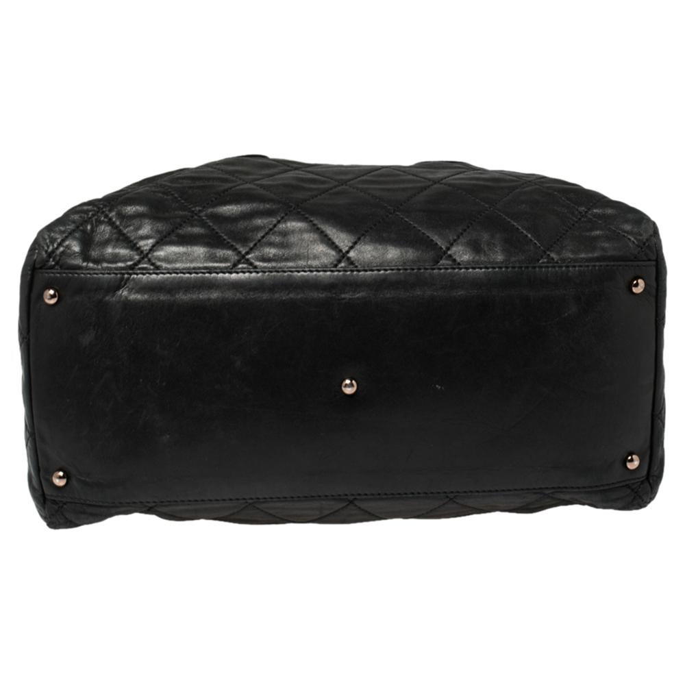 Women's Chanel Black Quilted Leather Cloudy Bundle Bowler Bag