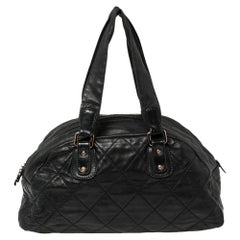 Chanel Black Quilted Leather Cloudy Bundle Bowler Bag