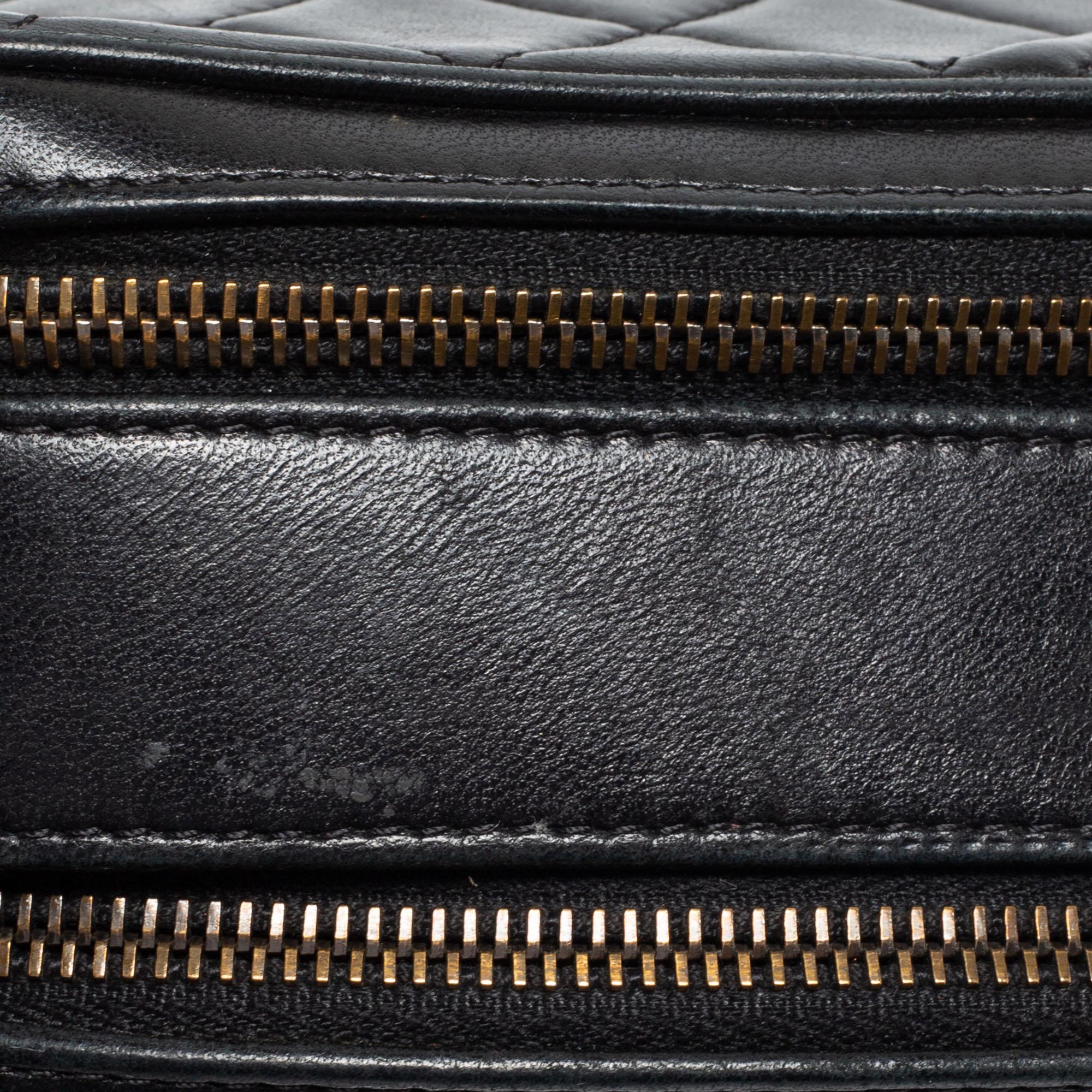 Chanel Black Quilted Leather Coco Boy Camera Case Bag 8