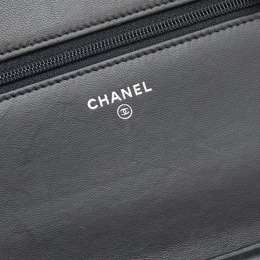 Chanel Black Quilted Leather Coco Boy Flap WOC Bag 4