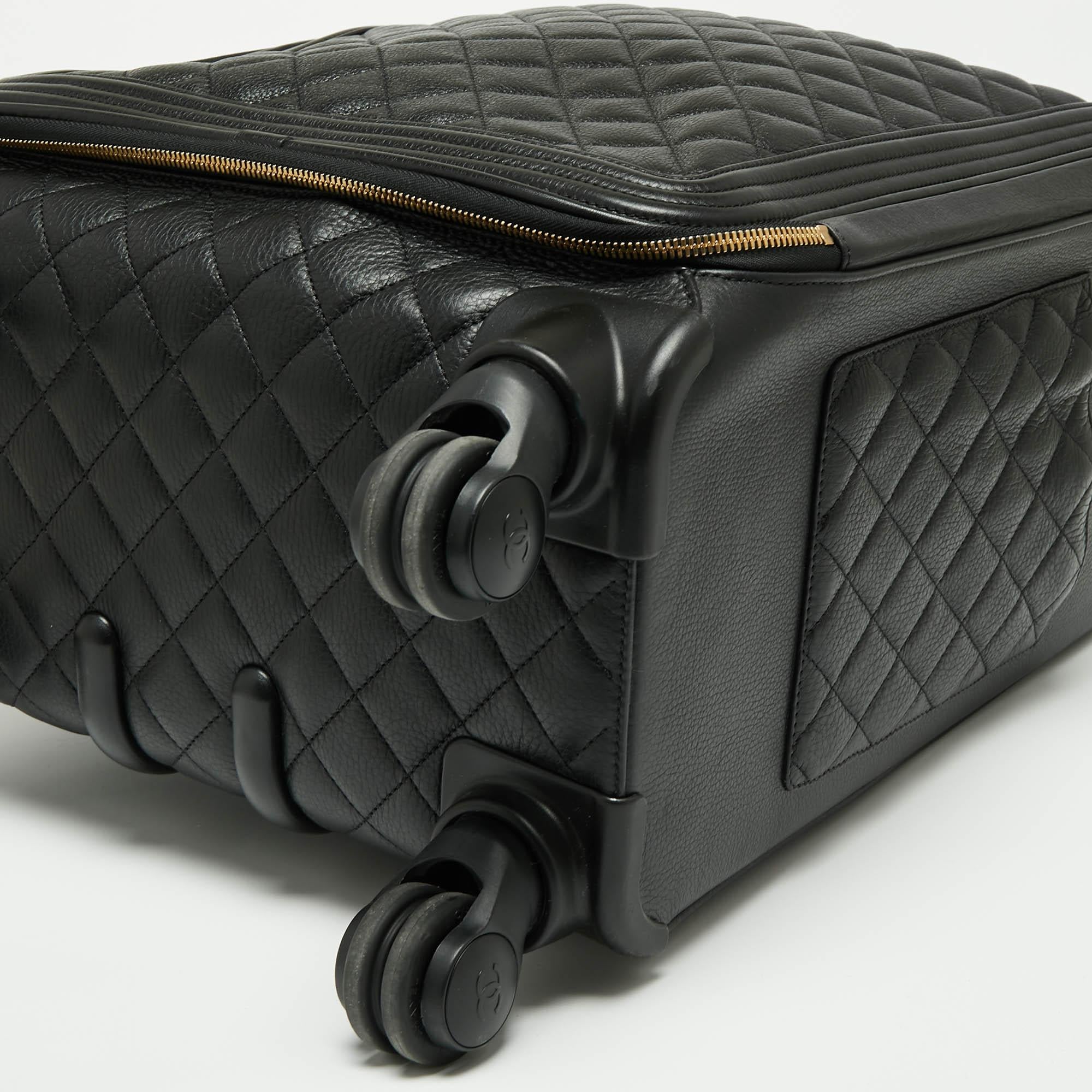 Chanel Black Quilted Leather Coco Case Trolley 3