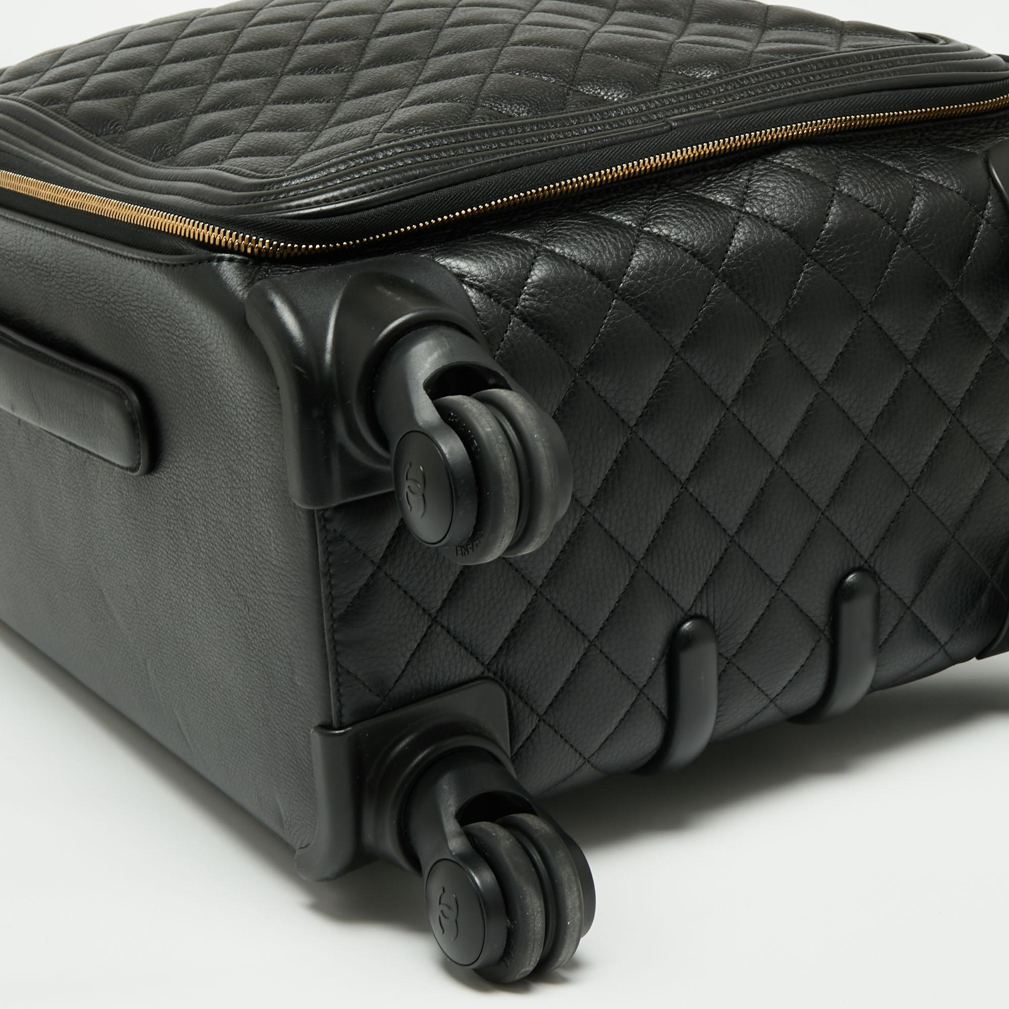 Chanel Black Quilted Leather Coco Case Trolley 4