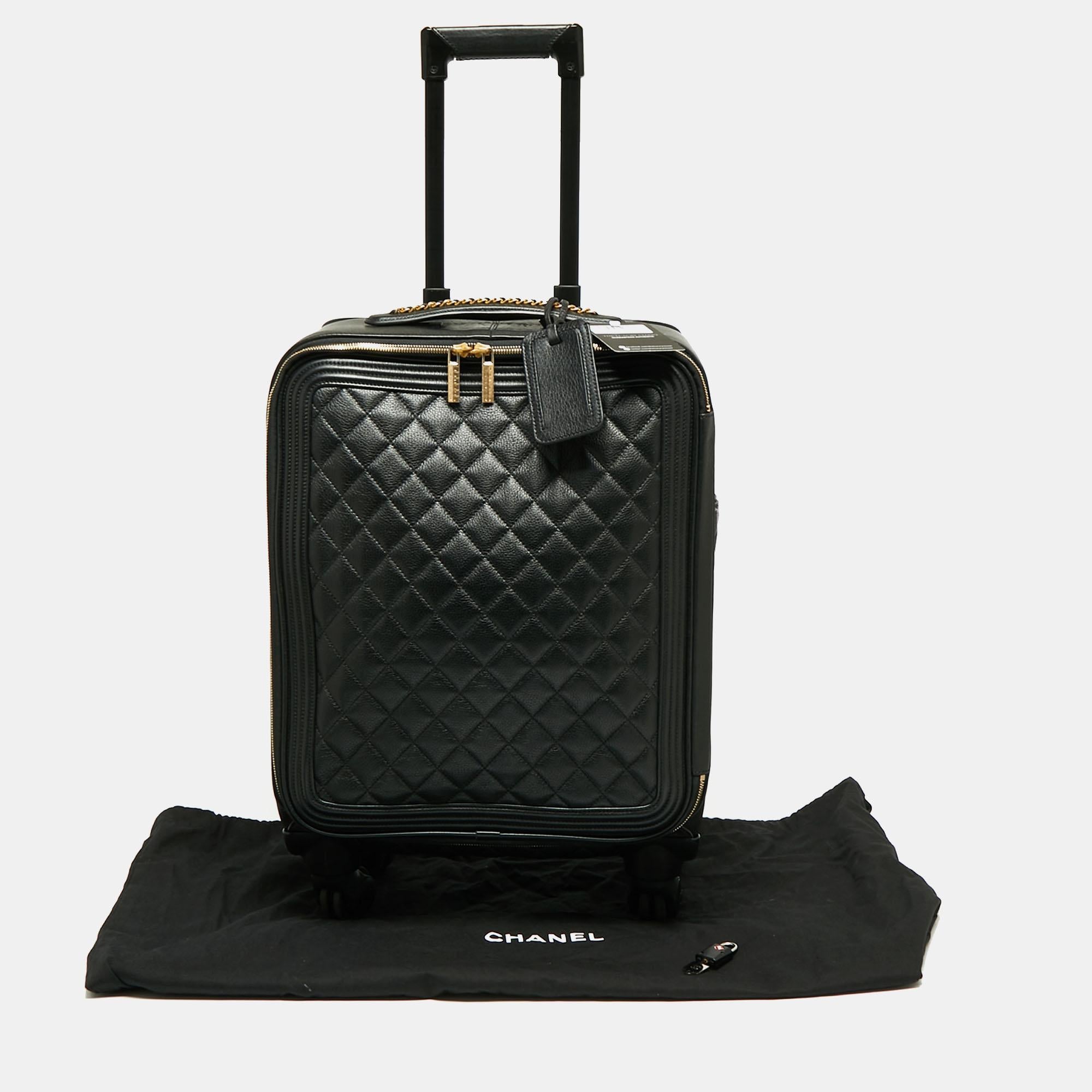 Chanel Black Quilted Leather Coco Case Trolley 5