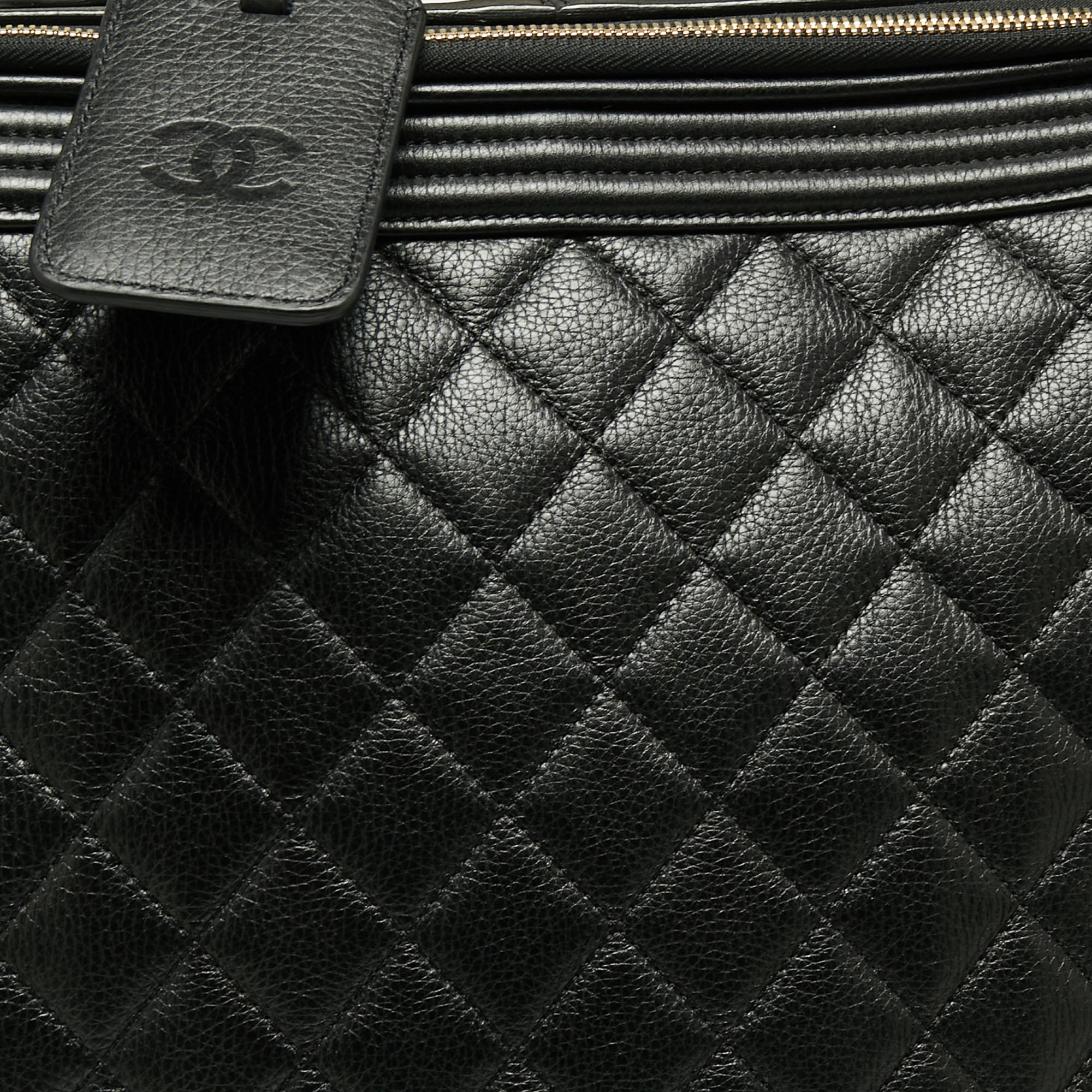 Chanel Black Quilted Leather Coco Case Trolley 2