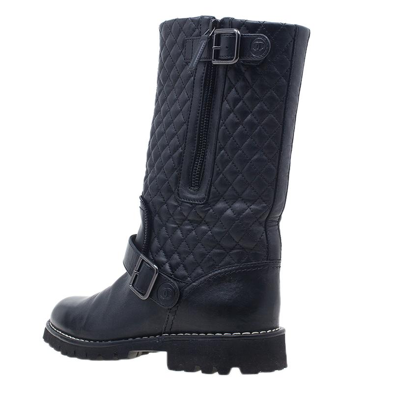 quilted biker boots