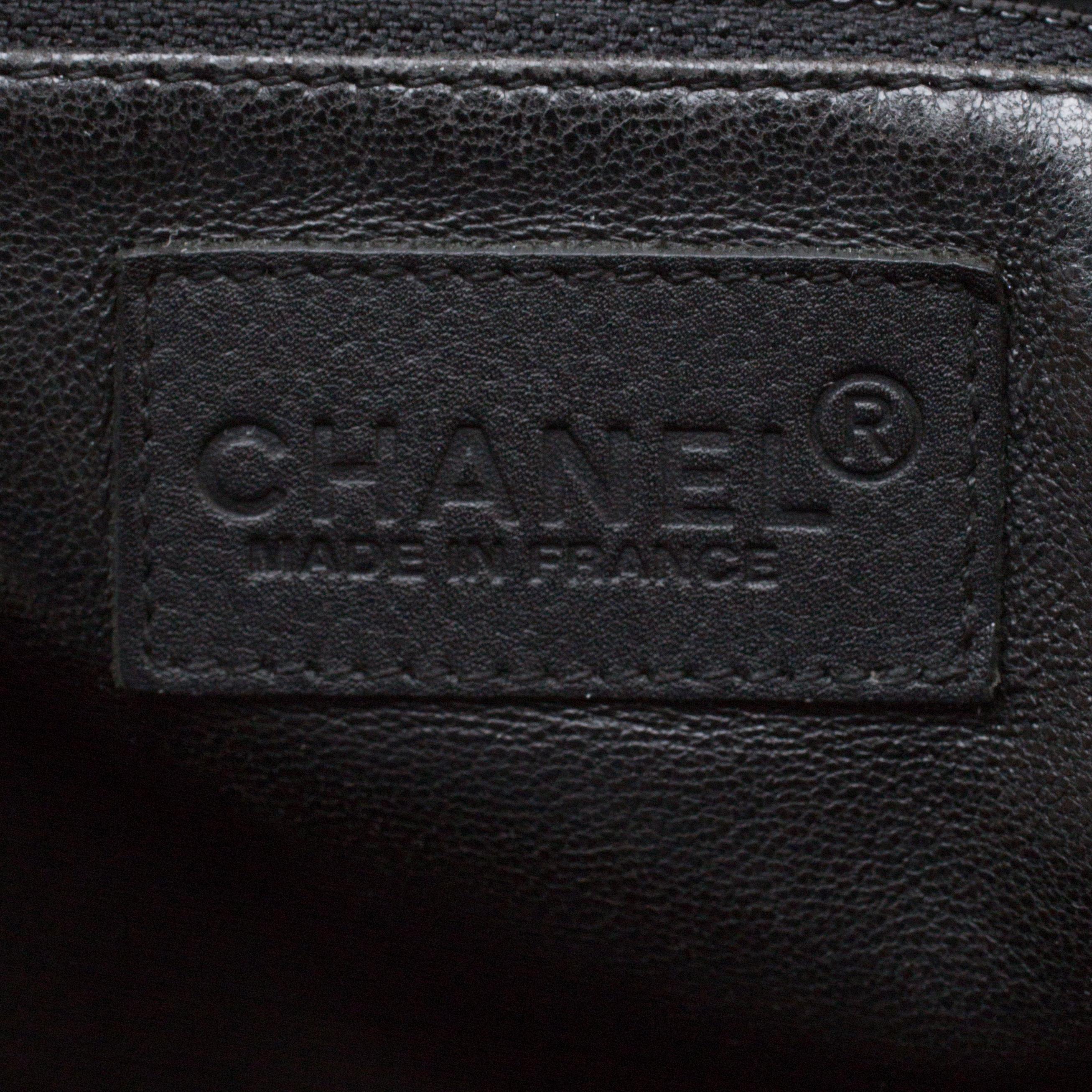 Chanel Black Quilted Leather Enamel Boston Bag 6