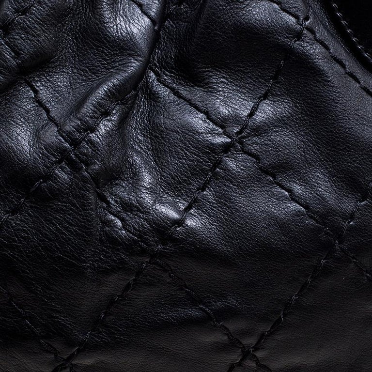 Chanel Black Quilted Leather Expandable Zip Around Frame Satchel at 1stDibs