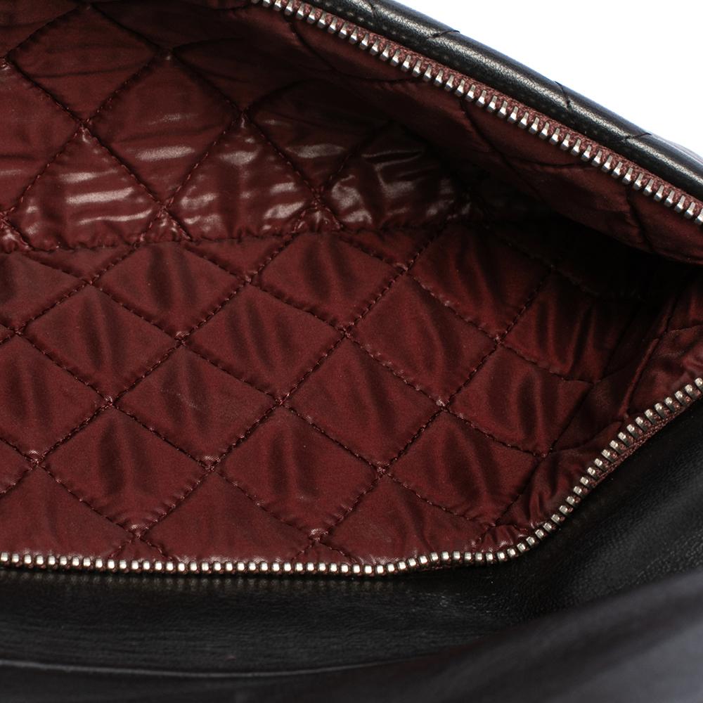 Chanel Black Quilted Leather Fold Over Clutch 4