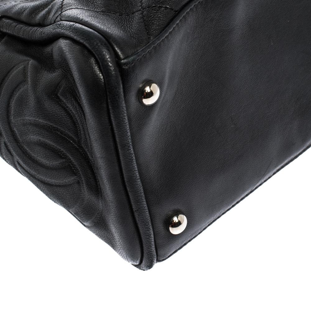 Chanel Black Quilted Leather Frame Bag 7