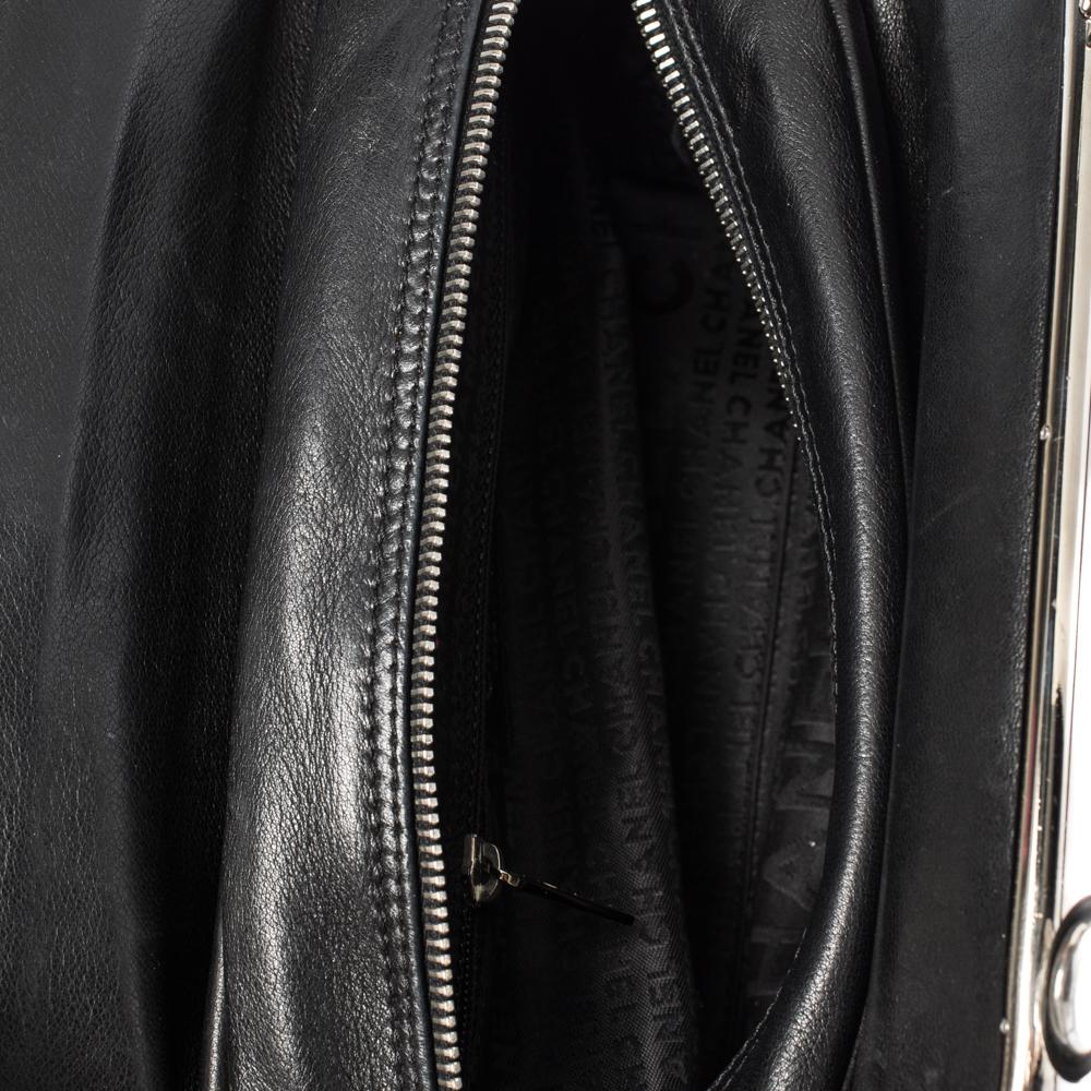 Chanel Black Quilted Leather Frame Bag 3