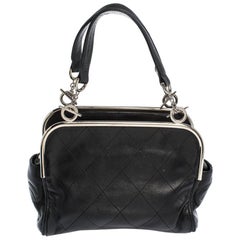 Chanel Black Quilted Leather Frame Bag