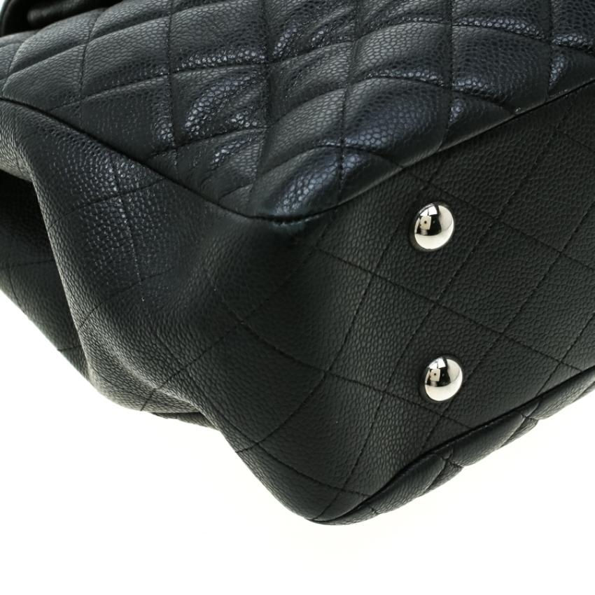 Chanel Black Quilted Leather Front Pocket Flap Tote 3
