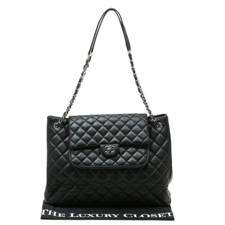 Chanel Black Quilted Leather Front Pocket Flap Tote at 1stDibs  chanel bag  with front pocket, handbag with front pocket, chanel flap tote