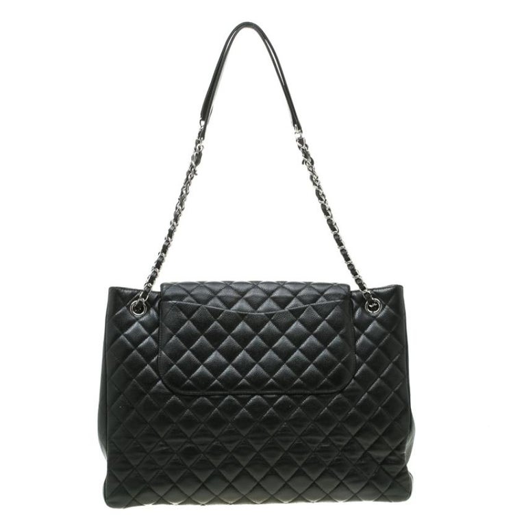 Black Grained Calfskin Large Lady Coco Tote – Opulent Habits