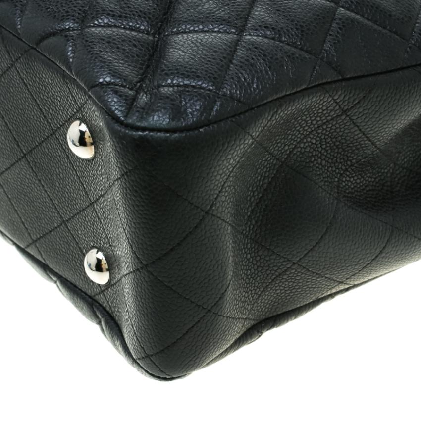 Chanel Black Quilted Leather Front Pocket Flap Tote 2
